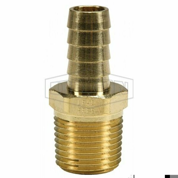 Dixon Hose Barb Fitting, 1/8 x 3/8 in Nominal, MNPT x Hose Barb End Style, Brass 1020602CLF